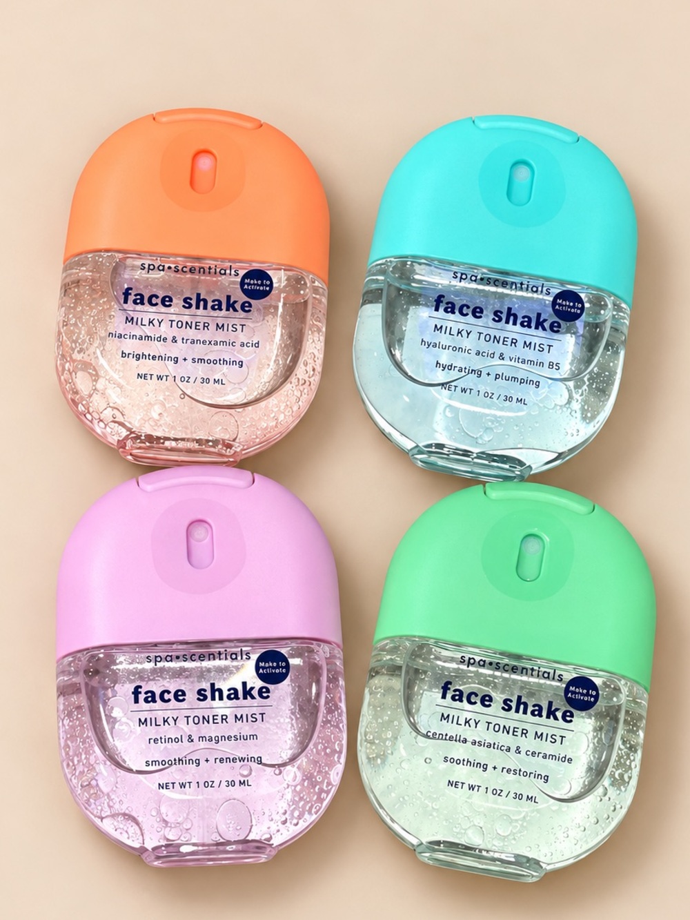 Spa-Scentials Milky Toner Mist Face Shake Set